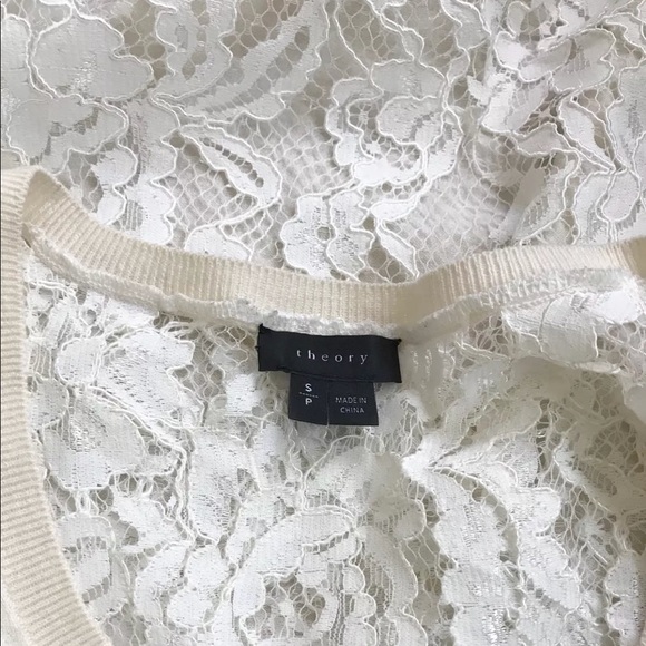 Theory Women’s White Eyelet Sweater Sz S/P - Picture 4 of 6